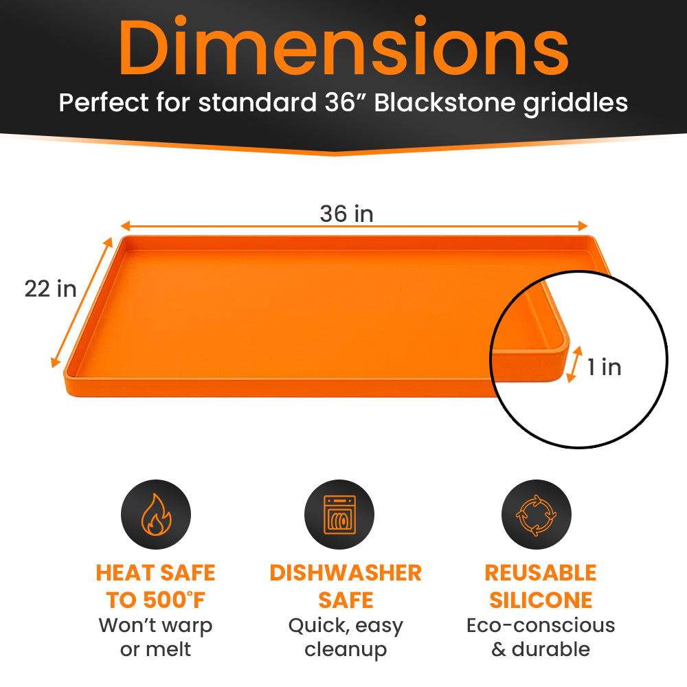 GriddleMATe Silicone Griddle Mat for 36" Blackstone Griddles (Orange)