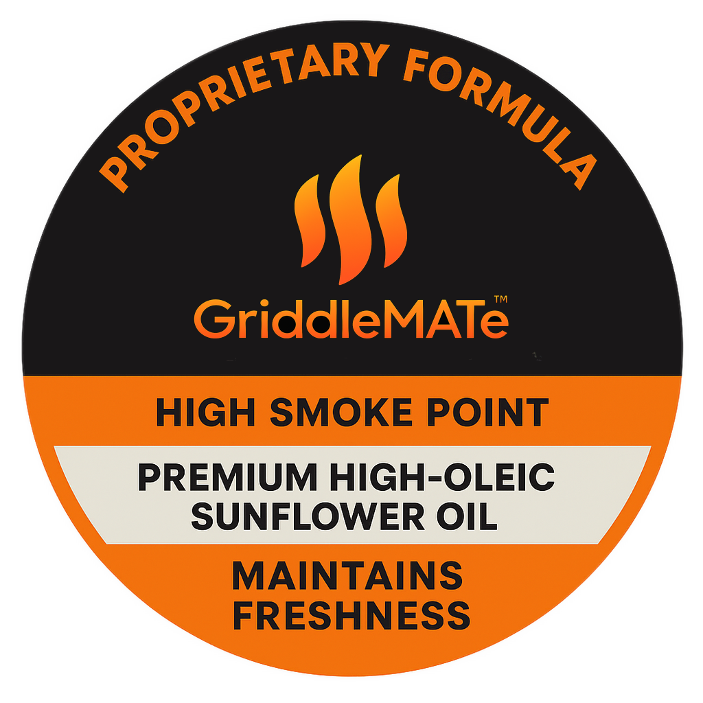 High smoke point seasoning oil from GriddleMATe – ideal for blackstone griddle and cast iron maintenance