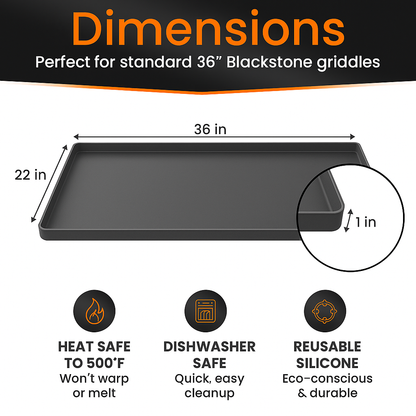 GriddleMATe Silicone Griddle Mat for 36" Blackstone Griddles (Black)