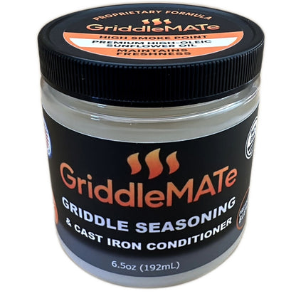 GriddleMATe Griddle Seasoning and Cast Iron Conditioner, Premium Blend, High Smoke Point, 6.5oz (CASE OF 32)